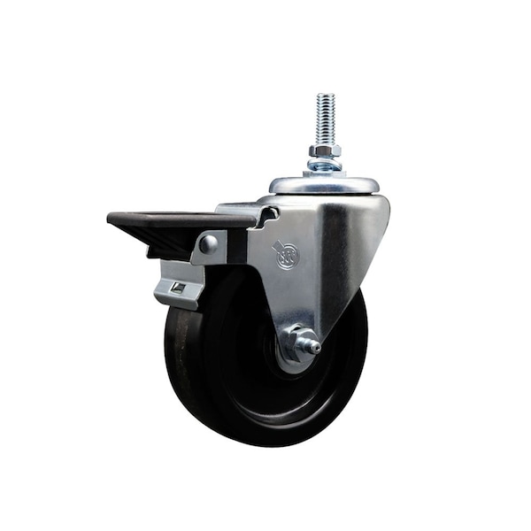 4 Inch Phenolic 12 MM Threaded Stem Caster with Brake